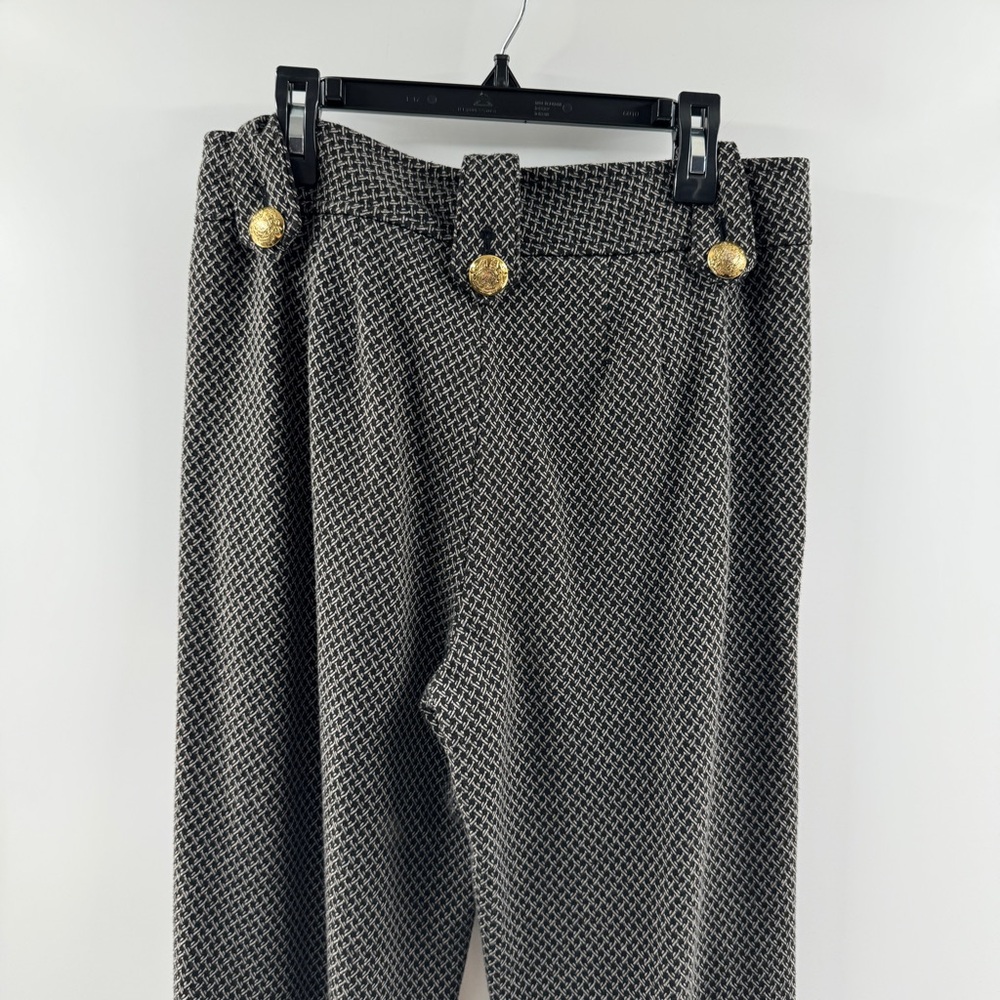 White House Black Market Wide Leg Textured Pants Clasp Waist Size 4 - Picture 8 of 9